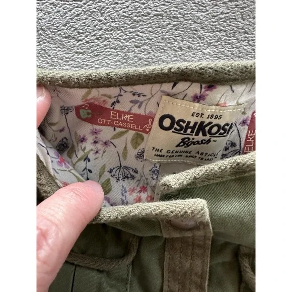 OshKosh B'gosh Jacket Baby Girl 3T Long Sleeve Green Button 100% Cotton Military - Picture 4 of 6